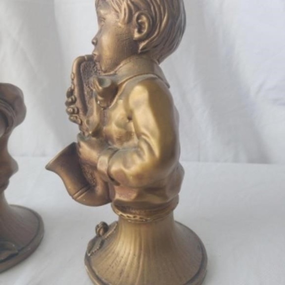 Vintage Set of 2 Boy Girl Music Theme Statues By J. Kendrick 1971 9.5 x 5 inches - Picture 8 of 12